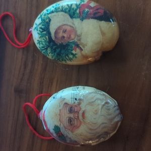 VTG Convenience Store Speedway 1989 Lot of 2 Christmas Ornaments